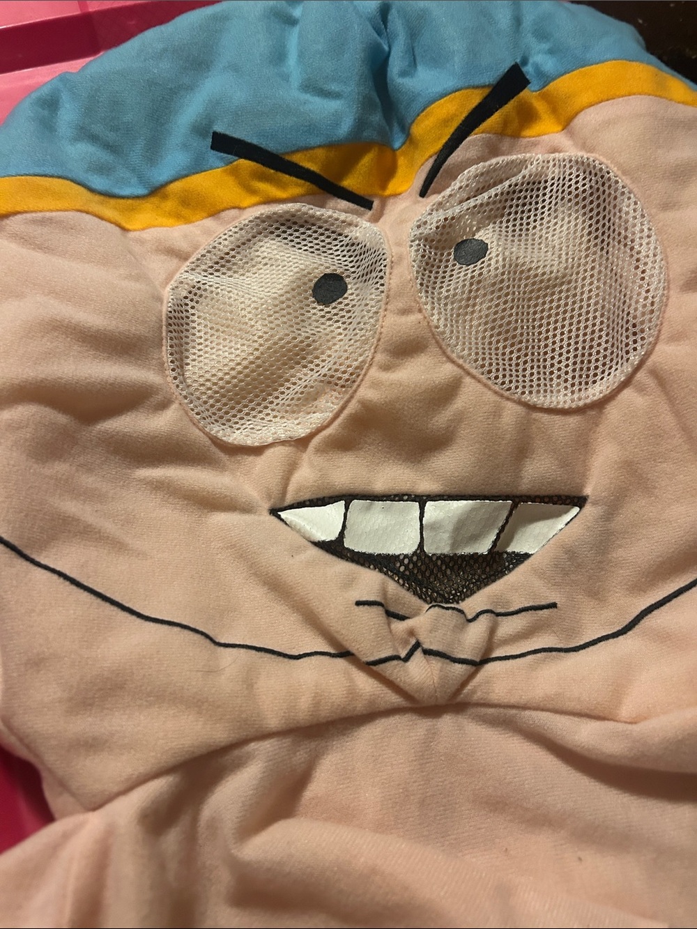 Eric Cartman Cartoon Character Costume Hood in Light Blue and Peach - Picture 8 of 8